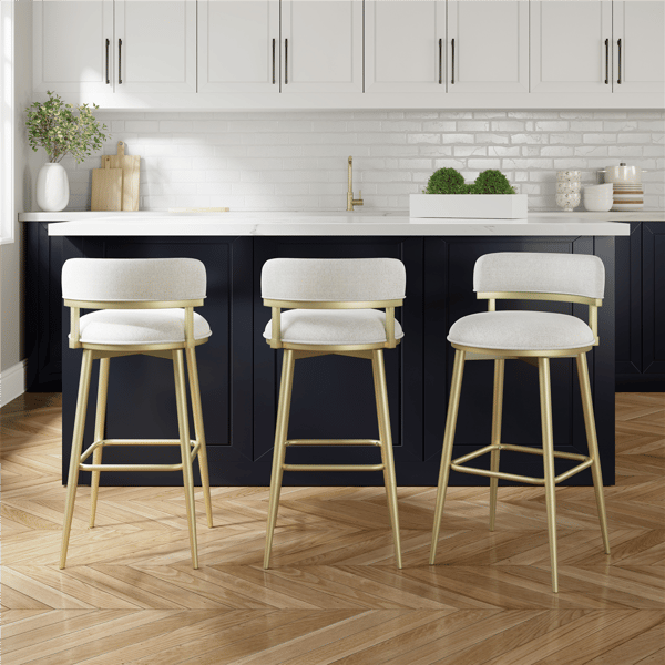 HH2 Home Jaxon Metal & Upholstered Swivel Adjustable Height Stool