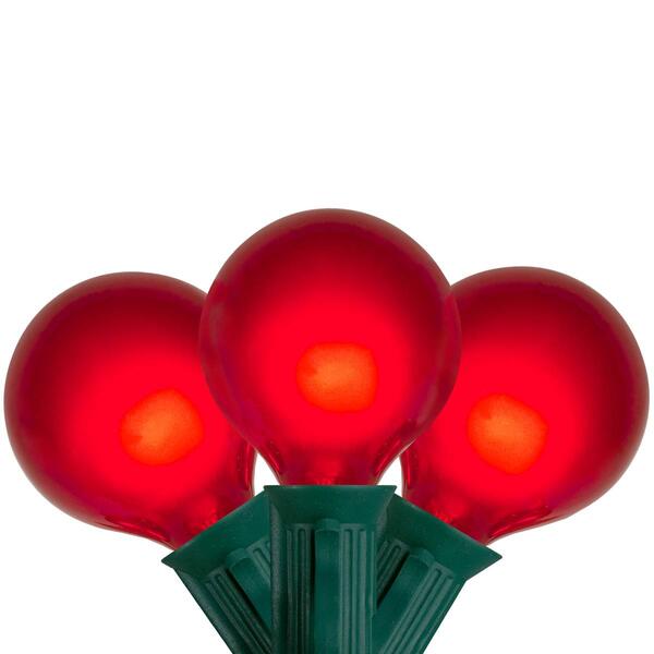 Northlight Seasonal 15ct. Red Satin G50 Globe Christmas Lights - image 