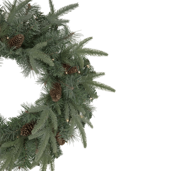 Northlight 24in. LED Mixed Pine & Pine Cone Christmas Wreath