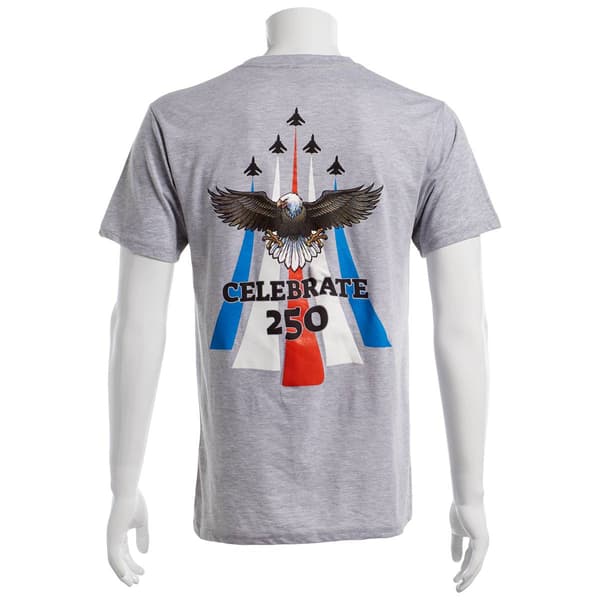 Mens Eagle & Jets Graphic Short Sleeve Tee - Light Grey