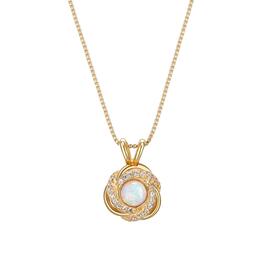 Forever Facets&#40;R&#41; 18kt. Gold Opal Love Knot Necklace