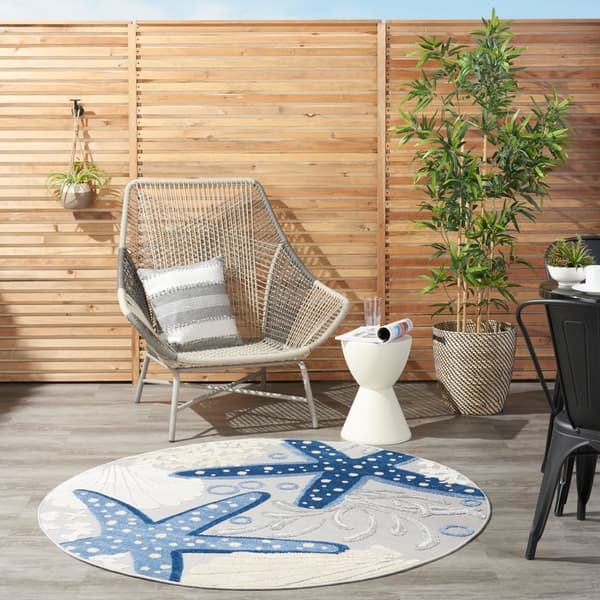 Nourison Aloha Starfish Print Round Rug