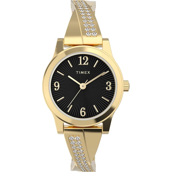 Womens Timex(R) Black Dial Crystal Accent Watch - TW2Y39200JT
