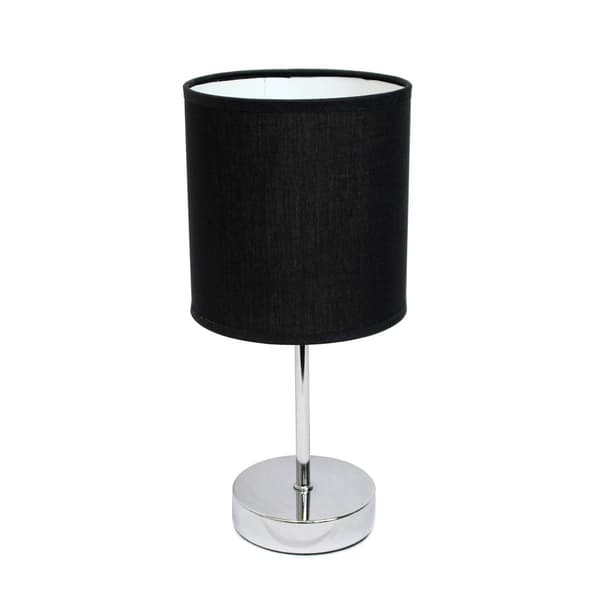 Simple Designs Chrome Mini Basic Table Lamp w/Fabric Shade