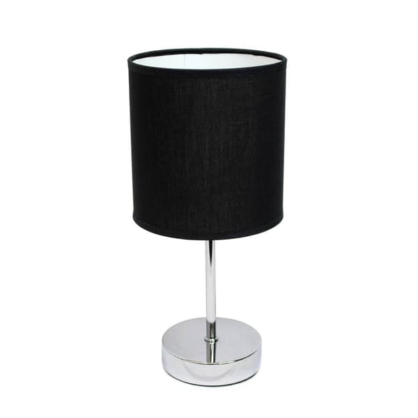 Simple Designs Chrome Mini Basic Table Lamp w/Fabric Shade - image 