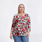 Plus Size Emily Daniels 3/4 Sleeve Floral Jacquard Tunic Blouse - image 1