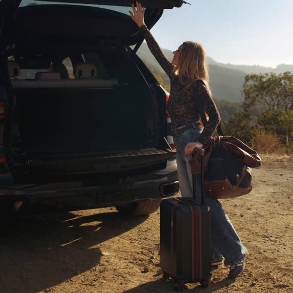 ELLE Luxe Journey Twill and Vegan Leather Weekender Duffel Bag