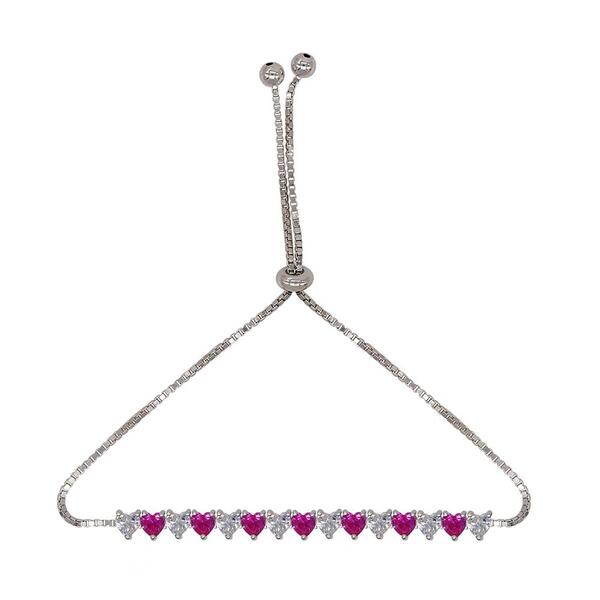 Gemstone by Gianni Argento Pink Sapphire Heart Bracelet - image 