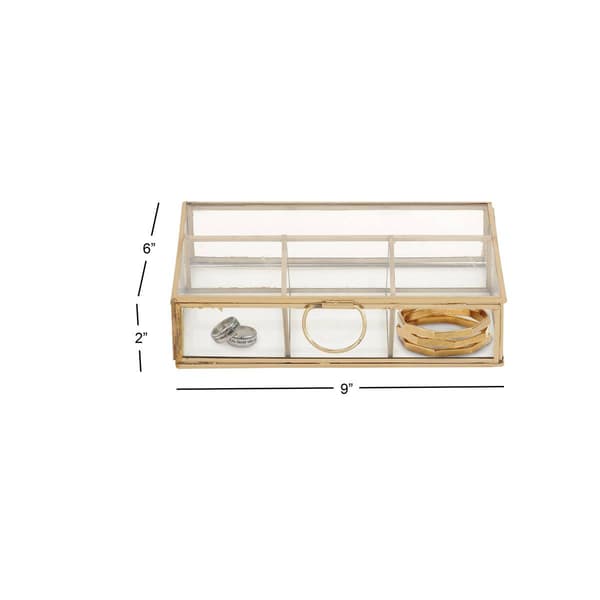 CosmoLiving by Cosmopolitan Gold Glass Jewelry Box