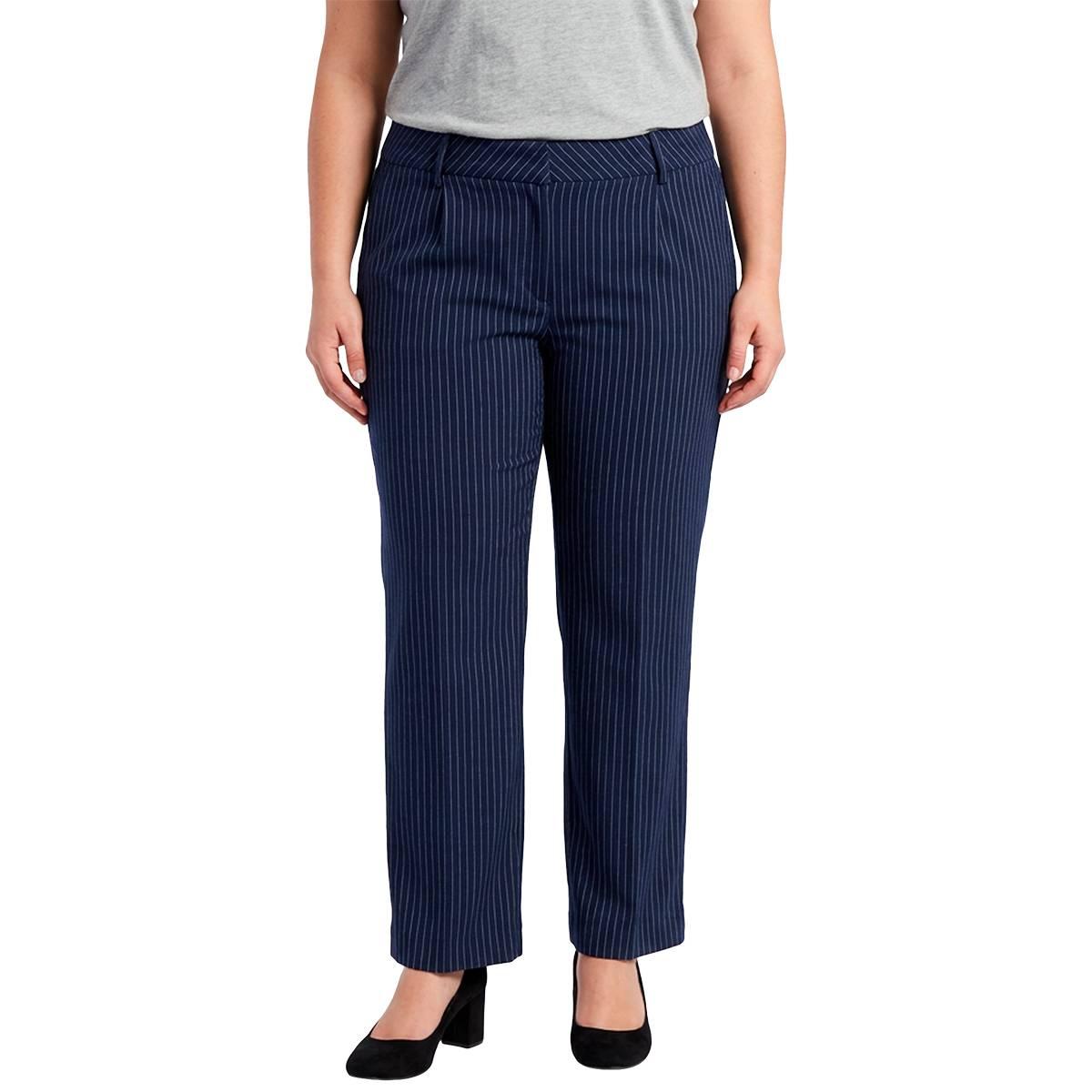 Plus Size Preswick & Moore(R) Wide Leg Pinstripe Pants