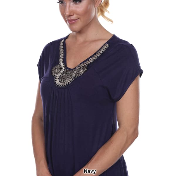 Womens White Mark Myla Embellished Tunic Maternity Top