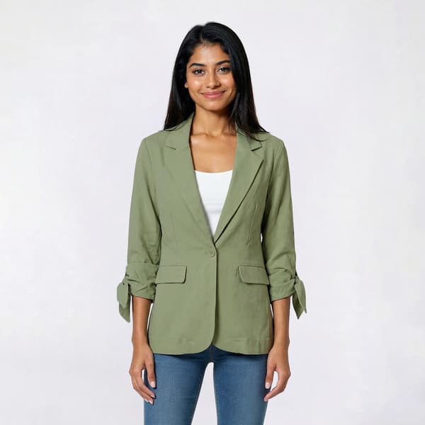 Juniors Zoe + Phoebe 3/4 Sleeve Blazer