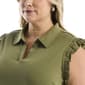 Plus Size Rafaella® Sleeveless Ruffle Trim Solid Polo - image 3