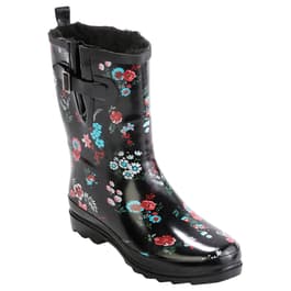 Womens Ella & Joy Floral Mid Calf Lined Rainboots