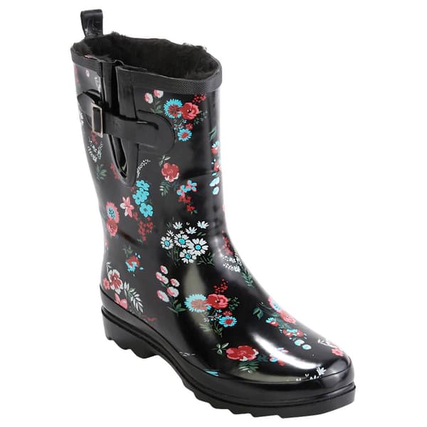 Womens Ella & Joy Floral Mid Calf Lined Rainboots - image 