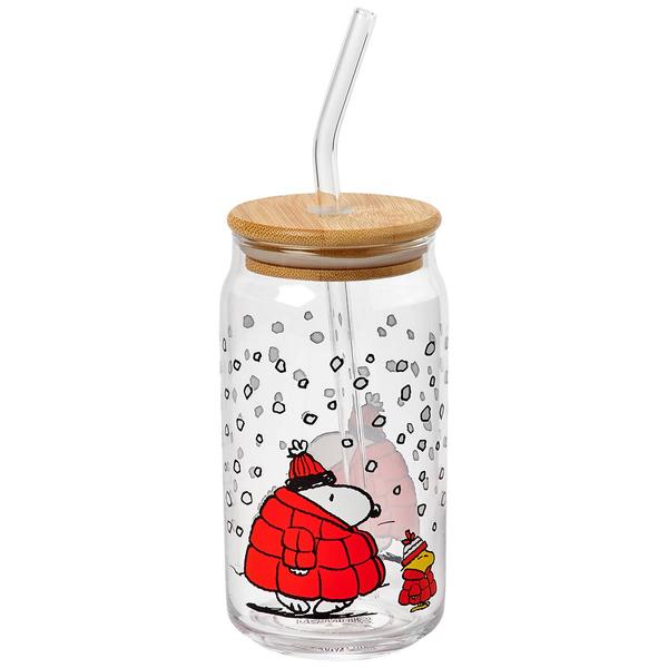 R Squared Peanuts(tm) Snoopy Red Puffer Coat Glass Sipper - image 