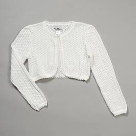 Girls &#40;4-6x&#41; Rare Editions Scalloped Crochet Cardigan w/ Button