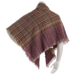 Womens Renshun Slub Plaid Knit Cape