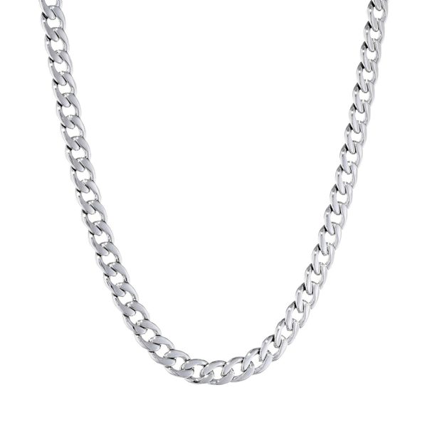 Mens Lynx Stainless Steel 7mm Curb Chain Necklace & Bracelet Set