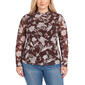 Plus Size NY Collection Long Sleeve Mesh Mockneck Knit Top - image 1