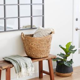 9th & Pike® Extra Large Oval Natural Seagrass Wicker Tote