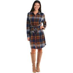 Petite Emily Daniels Long Sleeve Plaid Hacci Shirtdress