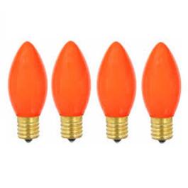 Sienna C9 Opaque Orange Christmas Replacement Bulbs - Set of 4