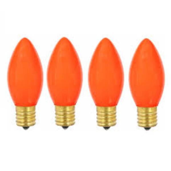 Sienna C9 Opaque Orange Christmas Replacement Bulbs - Set of 4