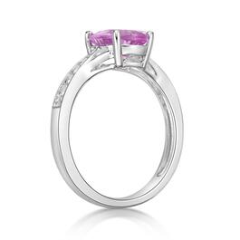 Sterling Silver Ring w/ Pink Sapphire & White Topaz Gemstones