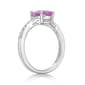 Sterling Silver Ring w/ Pink Sapphire & White Topaz Gemstones - image 2