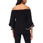 Womens MSK Off The Shoulder Rhinestone Trim Bell Sleeve Blouse - image 2