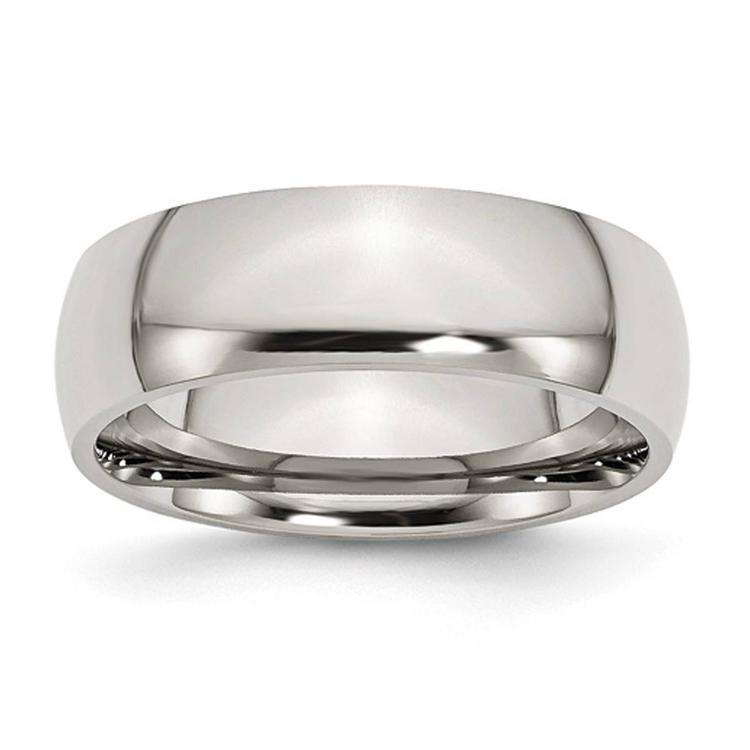 Mens Gentlemen's Classics(tm) Stainless Steel 7mm Polished Band