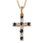 Gemstone Classics&#40;tm&#41; Blue Sapphire & Created Sapphire Cross Pendant - image 1
