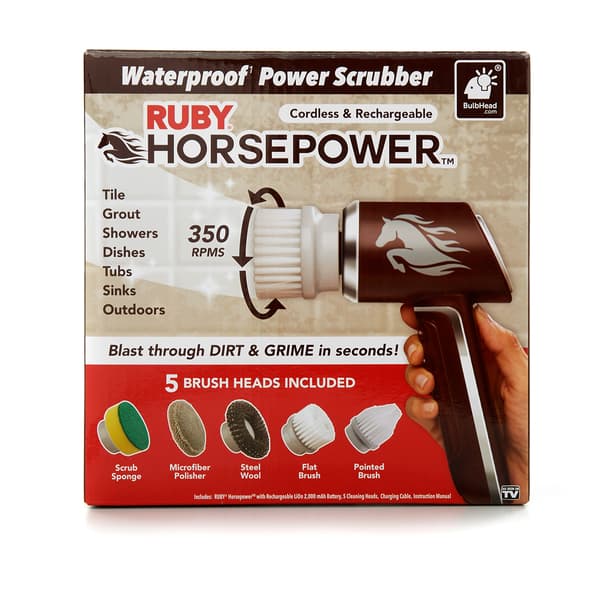 As Seen On TV Ruby HorsePower Waterproof Power Scrubber - image 