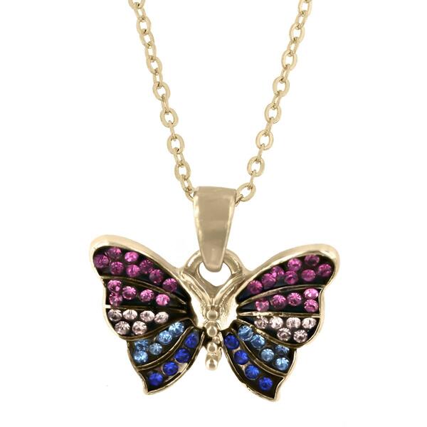 Crystal Kingdom Multi Crystal Butterfly Necklace - image 