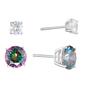 Athra 7mm Sterling Silver CZ & Crystal Stud Earrings - image 1