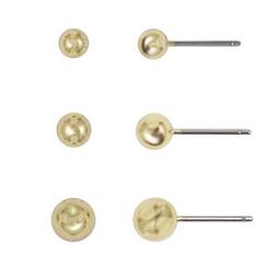 Freedom Trio Set Gold-Tone Ball Stud Earrings