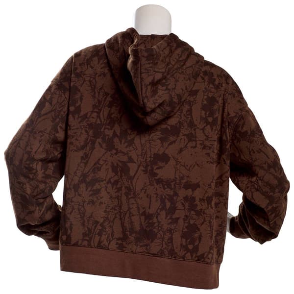 Juniors No Comment Oversized Camo Fleece Hoodie