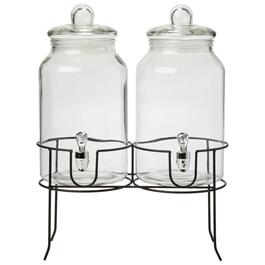 Circle Glass Double 1gal. Charming Dispenser with Stand