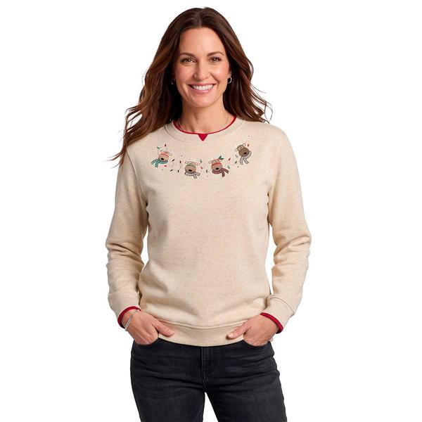 Womens Hasting & Smith Reindeer Border Fleece Sweatshirt - image 