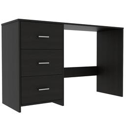 FM FURNITURE Berlin Black Wengue Three Drawers Desk