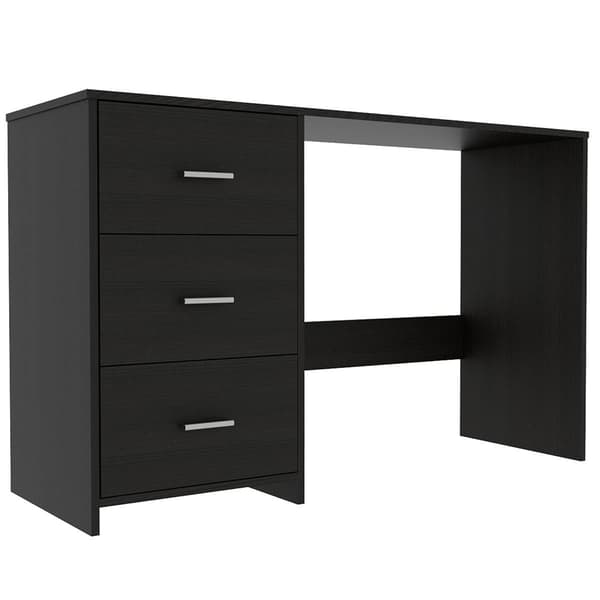 FM FURNITURE Berlin Black Wengue Three Drawers Desk