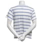 Womens Bobeau Short Sleeve Stripe Twist Front Floral Tee - image 2