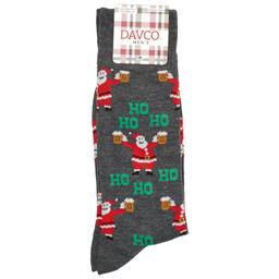 Mens Davco Christmas Santa With Beer Crew Socks