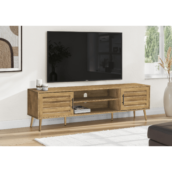 Monarch Specialties Transitional 72in. Two Door TV Stand - image 