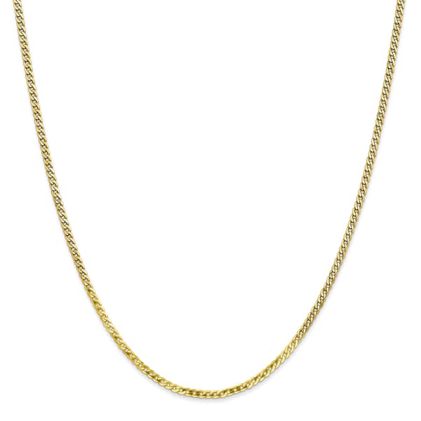 Unisex Gold Classics&#40;tm&#41;10kt. Gold 2.2mm 18in Beveled Chain Necklace - image 