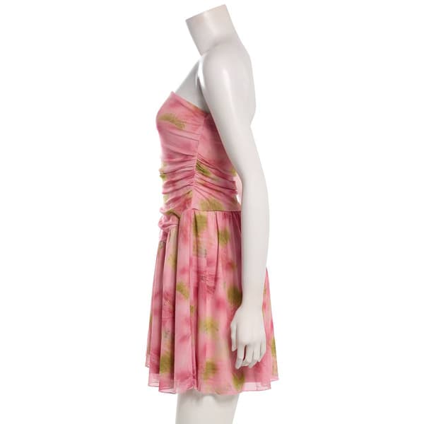 Juniors Madden Girl Floral Mesh Strapless Ruch Skater Dress