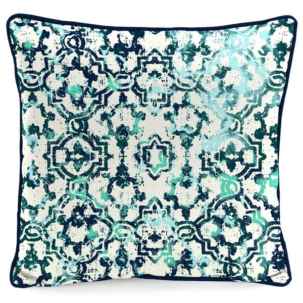 Jordan Manufacturing Watercolor Lattice Outdoor Throw Pillow