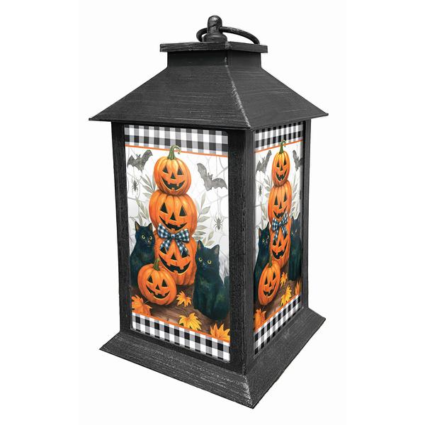 Briarwood Lane Decorative Black Cat Pumpkin Stack Lantern - image 