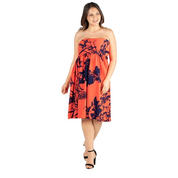 Plus Size 24/7 Comfort Apparel Floral Empire Waist Mini Dress - image 